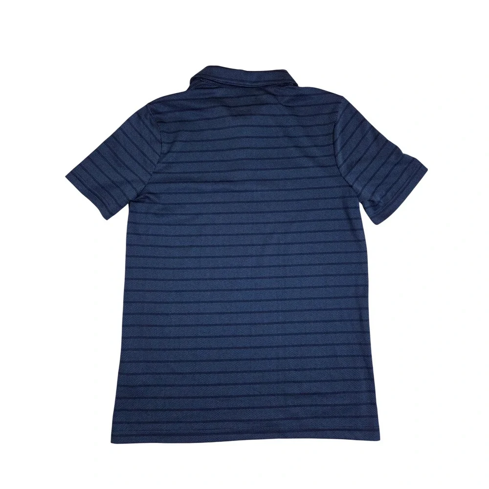 Tek Gear Boys DryTek Striped Polo Shirt Navy Blue Teal Size L 14/16 Activewear